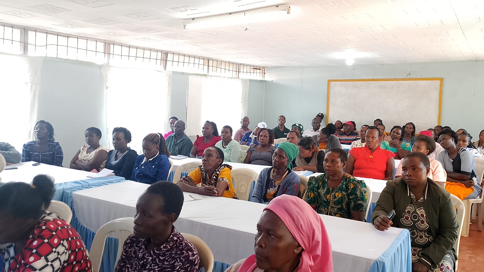 Farmers attending a practical AgritechBiz training session
